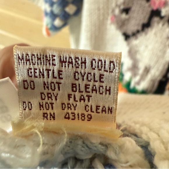 Vintage 1995 Susan Bristol Bunny Duck Cottagecore Knit Cardigan M/L - Picture 5 of 6